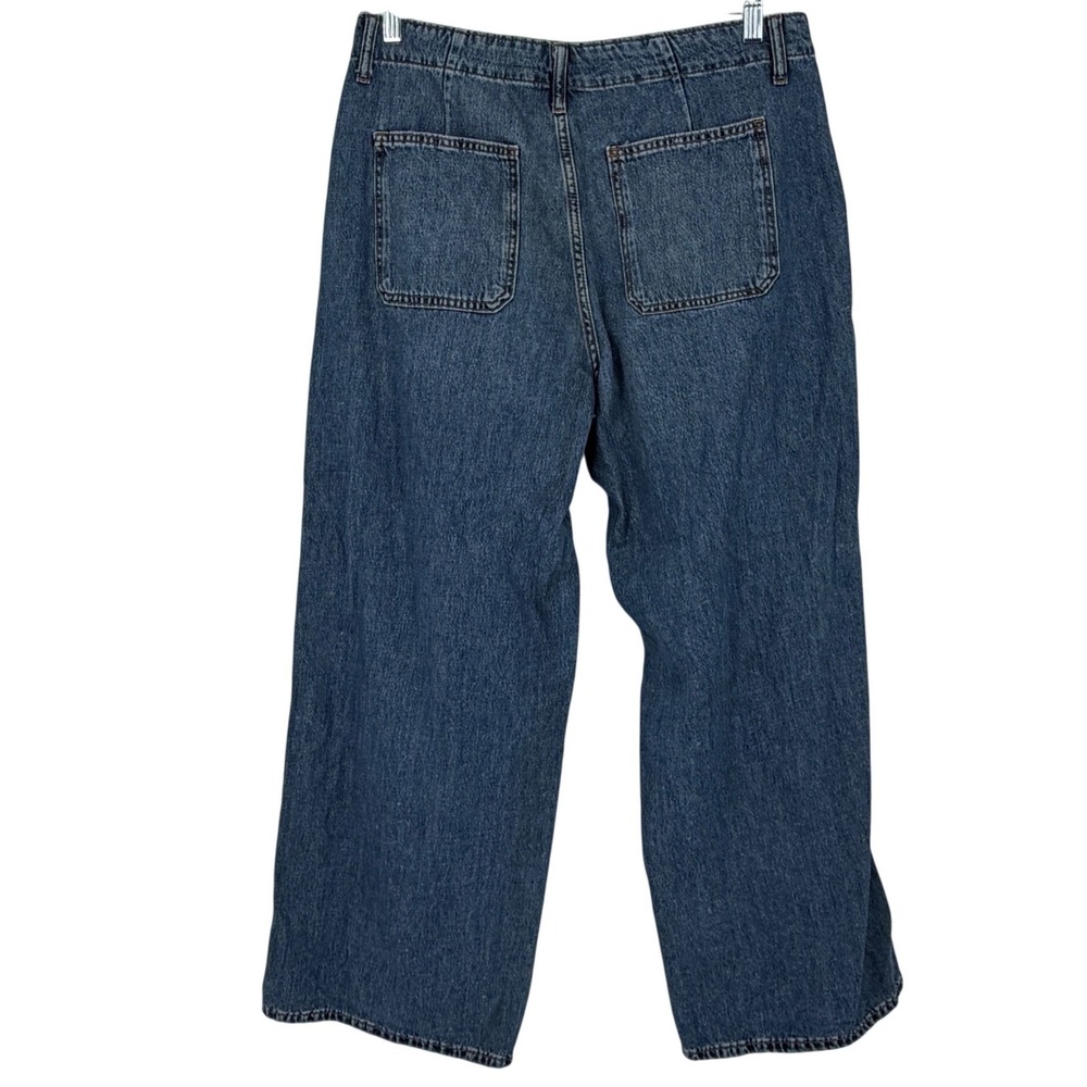 Old Navy Drapey Denim High Rise Baggy Wide Leg Jeans Size 12 Blue Medium Wash